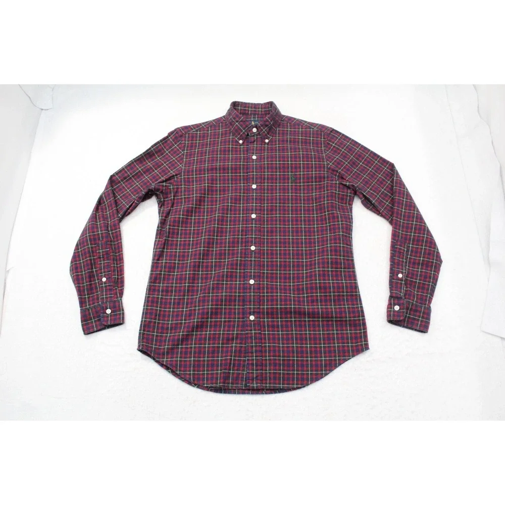Polo Ralph Lauren Dress Shirt Classic Fit Plaid Long Sleeve Button Up Mens Small
